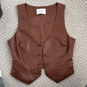 Wilfred Chocolate Leather Vest